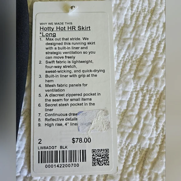 Lululemon Hotty Hot HR Skirt Long Size 2 Brand New with Tags - Picture 2 of 4